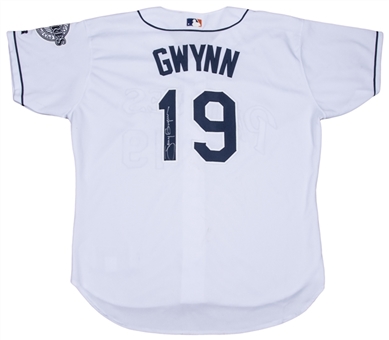 2001 Tony Gwynn Game Used and Signed San Diego Padres Home Jersey (Beckett) 